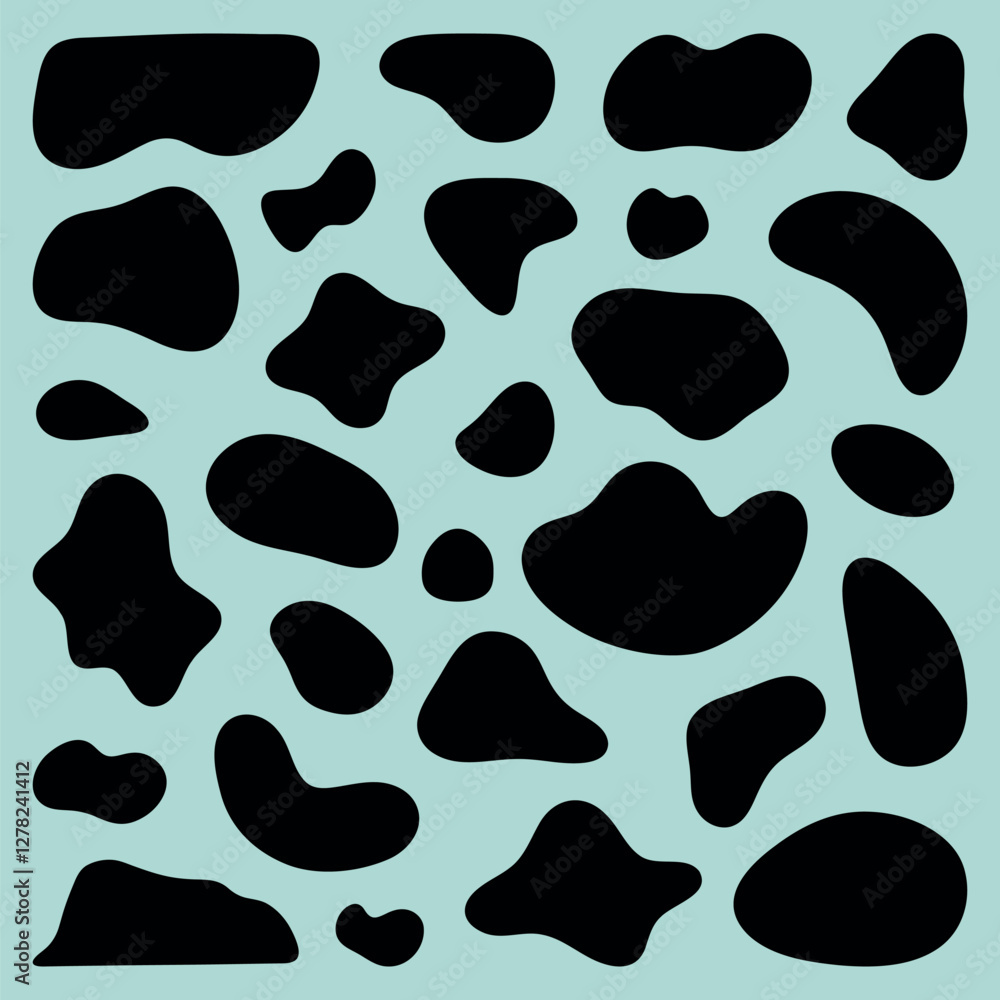 Poster abstract black blob shapes. random, organic blob shapes create a playful, artistic pattern. perfect 