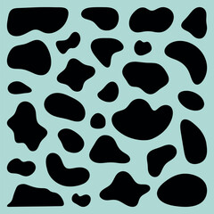 Abstract black blob shapes. Random, organic blob shapes create a playful, artistic pattern. Perfect for creative, modern designs. Black shape vector set.