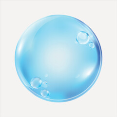 Glossy blue water bubble illustration vector