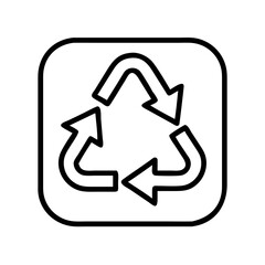 recycling icon, recycling line art - simple line art of recycling, perfect for recycling logos and icons