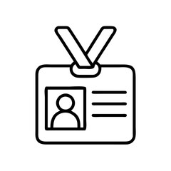 volunteer id badge icon, volunteer id badge line art - simple line art of volunteer id badge, perfect for volunteer id badge logos and icons