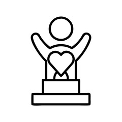 volunteer of the year icon, volunteer of the year line art - simple line art of volunteer of the year, perfect for volunteer of the year logos and icons