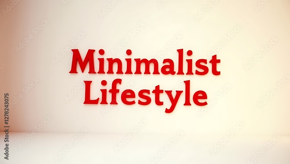 Aufkleber exploring the concept of minimalism with bold typography in a simple setting