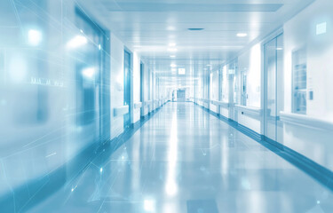 Abstract hospital corridor with blurred background