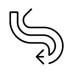 curve path icon, curve path line art - simple line art of curve path, perfect for curve path logos and icons