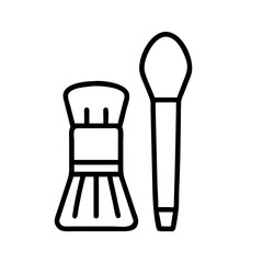 custom brushes icon, custom brushes line art - simple line art of custom brushes, perfect for custom brushes logos and icons