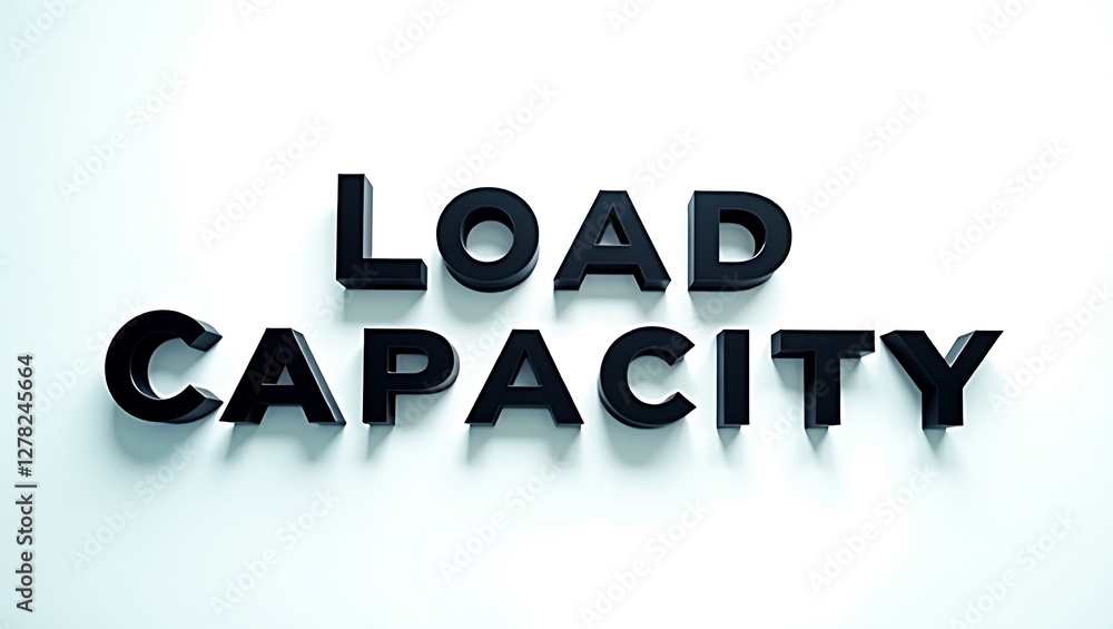 Poster bold typography representing load capacity in a minimalistic design approach