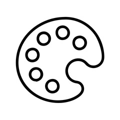 palette icon, palette line art - simple line art of palette, perfect for palette logos and icons