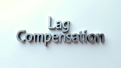Creative typography showcasing the term Lag Compensation in unique, dimensional style