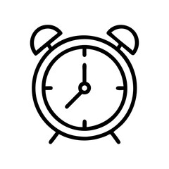 alarm clock icon, alarm clock line art - simple line art of alarm clock, perfect for alarm clock logos and icons