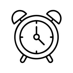 alarm clock icon, alarm clock line art - simple line art of alarm clock, perfect for alarm clock logos and icons