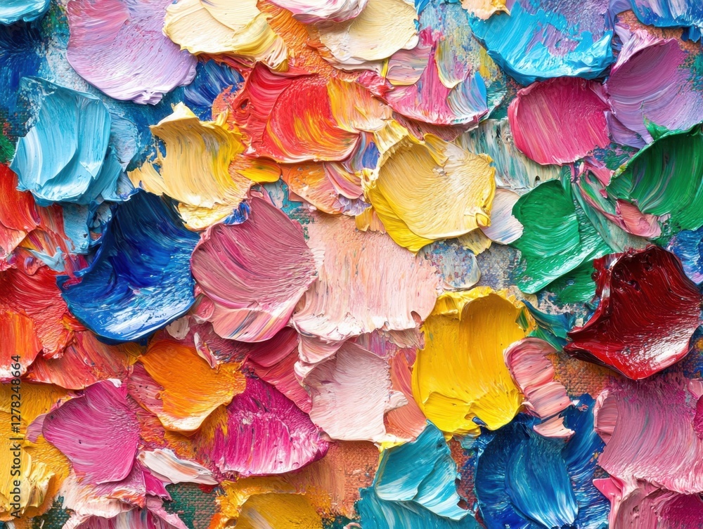 Poster vibrant palette knife strokes in abstract expressionism a symphony of color and texture capturing ar