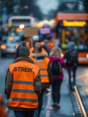 Obraz premium Bild zum Thema: Streik, Warnstreik, Arbeitskampf, Gewerkschaft, Tarifverhandlungen, Demo