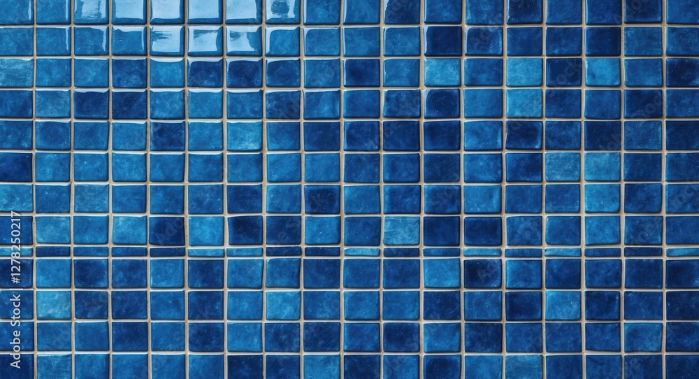 Poster textured blue square tiles surface ideal for backgrounds and design projects with space for custom t