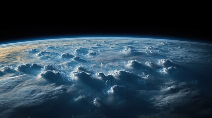 A Breathtaking View of Earth from Space: Captivating Clouds, Diverse Atmospheric Patterns, and Boundless Blue Horizons
