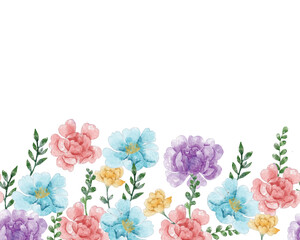 Colorful Rose Watercolor Flower Background