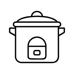 rice cooker icon, rice cooker line art - simple line art of rice cooker, perfect for rice cooker logos and icons