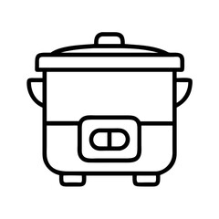 slow cooker icon, slow cooker line art - simple line art of slow cooker, perfect for slow cooker logos and icons
