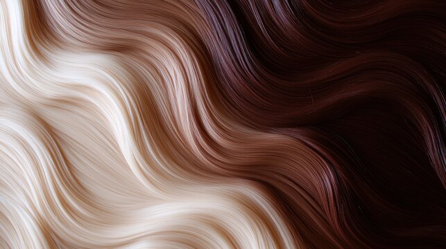 Abstract Hair Color Palette: Blonde to Dark Brown Wavy Texture