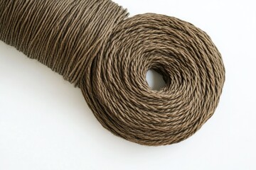 A Coil of Brown Twisted Cord or Rope