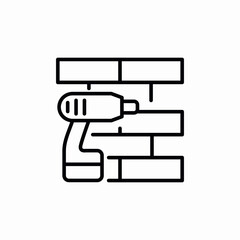 drill wall icon vector sign