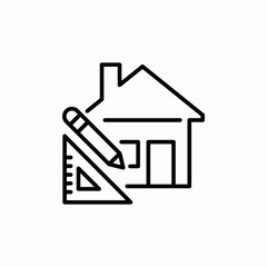 house blueprint icon vector sign