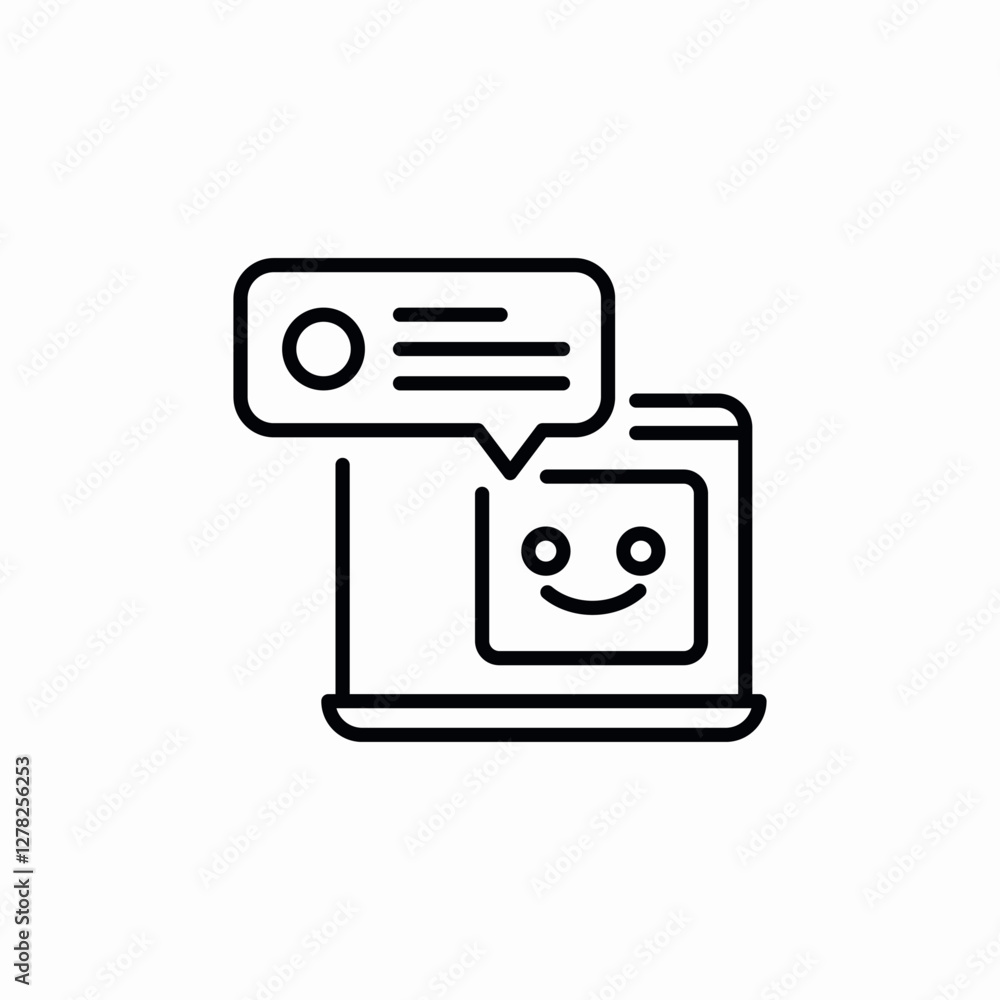Poster ai robot chat bot icon vector sign