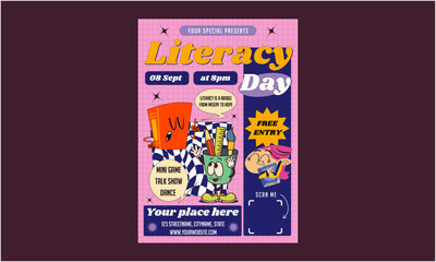 Literacy day Flyer. World Literacy Day Flyer. Minimal brochure layout and modern report business flyers poster template.
