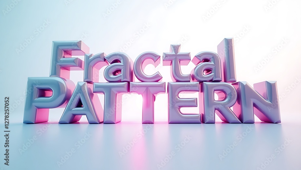 Aufkleber cinematic typography design featuring a three-dimensional fractal pattern