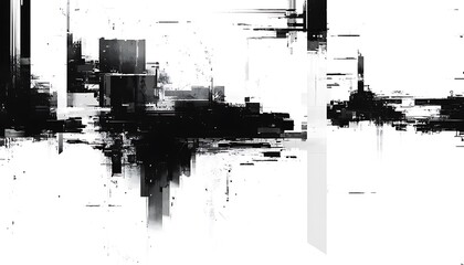 Obraz premium Abstract glitch art city