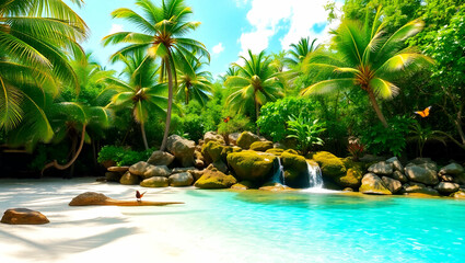 Fototapeta premium swimming pool in tropical resort