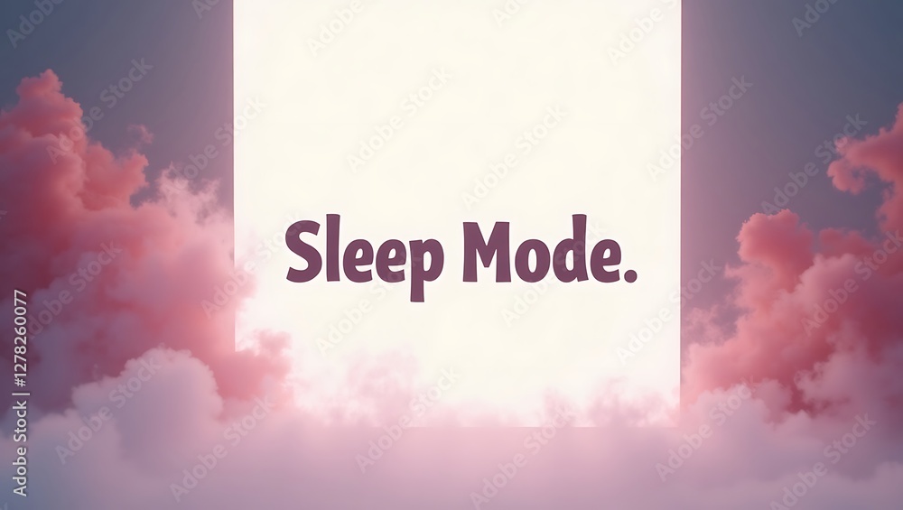 Poster Cloudy background with typography that reads Sleep Mode in a calming scene