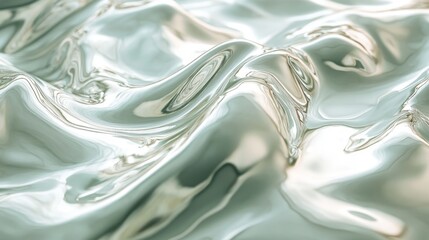 This beautiful image displays a fluid like silver metallic surface