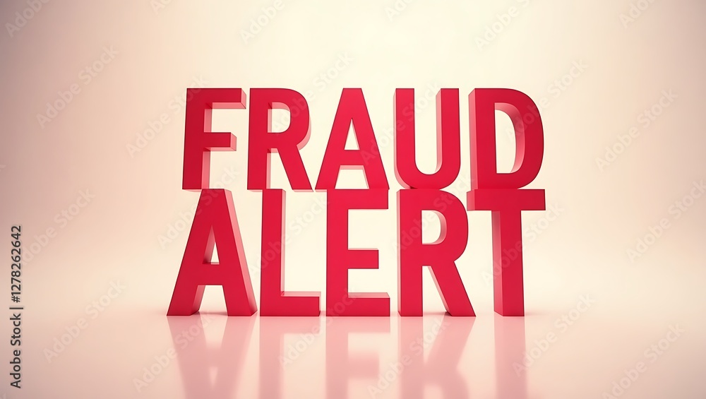 Poster bold typography design announcing fraud alert in a minimalist style