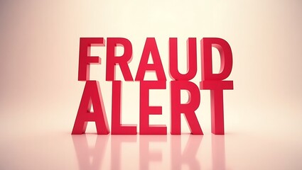 Bold typography design announcing fraud alert in a minimalist style