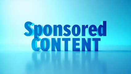 Sponsored content in bold blue typography on a smooth, reflective surface