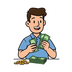 man with money