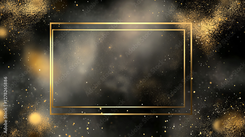Aufkleber golden shiny frames with dust isolated on a transparent background. luxurious realistic borders. vec