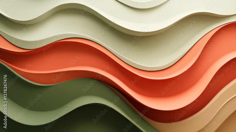 Poster wavy layers of colorful abstract shapes create a beautiful design
