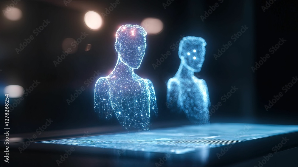 Poster virtual collaboration event with holographic avatars in a digital workspace technology environment f