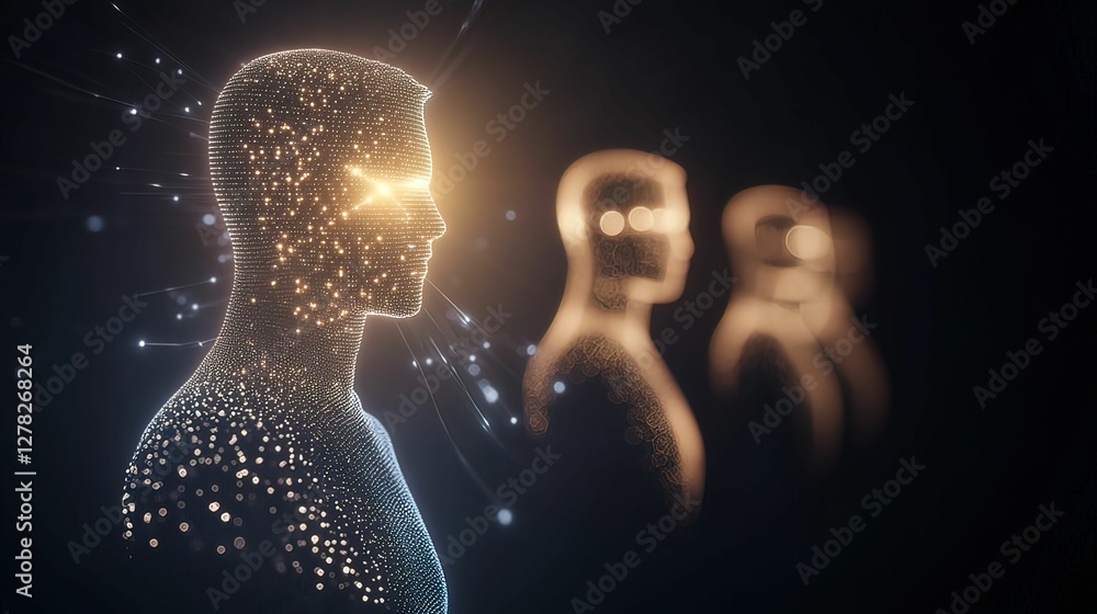 Poster virtual collaboration action with holographic avatars in a digital workspace immersive environment f