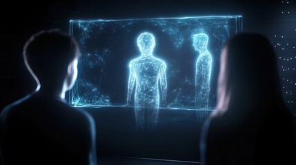 Innovative virtual collaboration scene modern workspace holographic interaction digital environment futuristic viewpoint