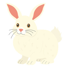 Rabbit in flat style. Vector illustration of an animal on a farm