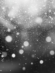 Abstract Monochrome Winter Scene with Falling Snowflakes Creating a Dreamy and Ethereal Atmosphere