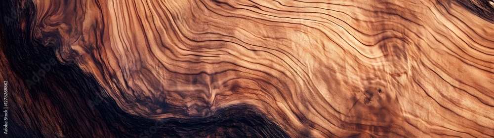 Poster warm wooden grainy textured background with abstract wavy pattern natural rustic wooden surface with