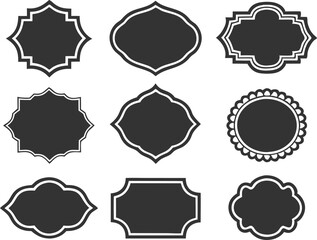 Vintage labels. Retro frames set. Vector illustration