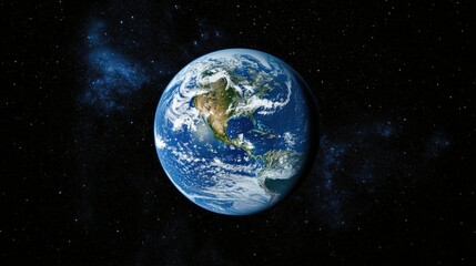 Obraz premium A Stunning View of Earth from Space: A Vibrant and Diverse Planet Showcasing Its Majestic Oceans and Continents in the Vastness of the Universe