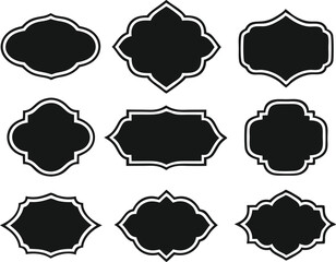 Vintage labels. Retro frames set. Vector illustration