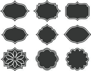 Vintage labels. Retro frames set. Vector illustration