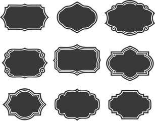 Vintage labels. Retro frames set. Vector illustration